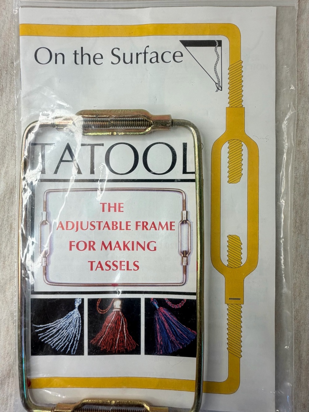 Vintage 1998 Tatool Tassel Maker Adjustable Frame On The Surface w Instructions